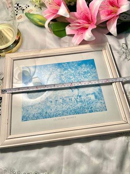 Claude Monet Blue Landscape Framed Art 14"