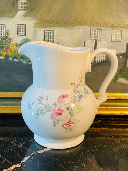 Floral Jug Ceramic , The Boots Company “Original Collection”  – Made in England – 7 Inches Tall