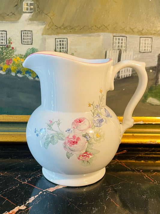 Floral Jug Ceramic , The Boots Company “Original Collection”  – Made in England – 7 Inches Tall