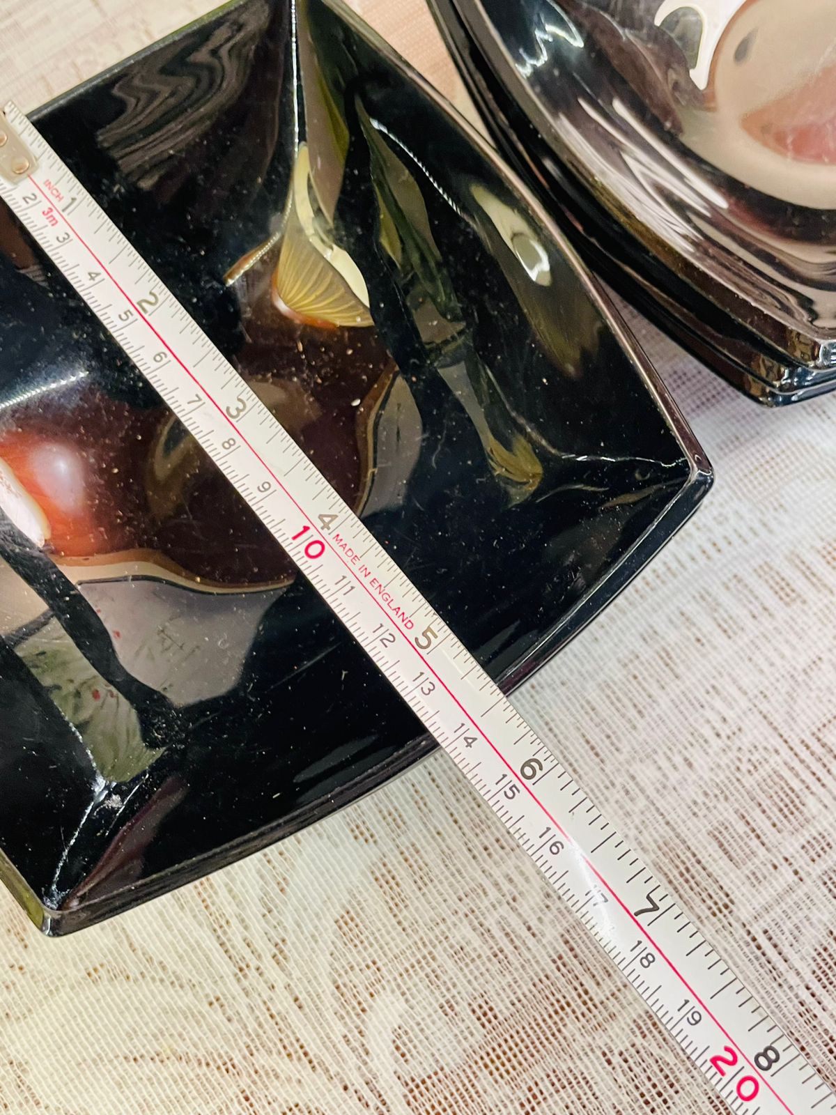 Vintage Black Square Dessert Bowls Set of 6