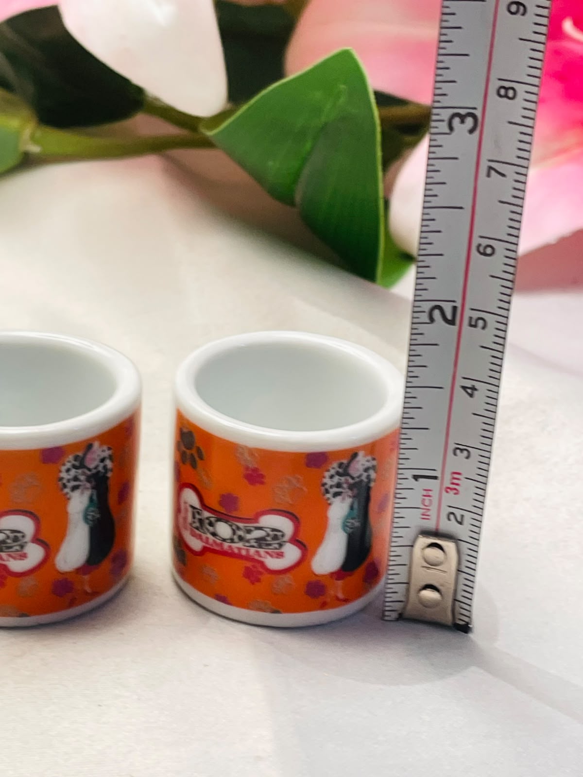 Pair of Disney 101 Dalmatians Mini Ceramic Cups Approx. 5 cm
