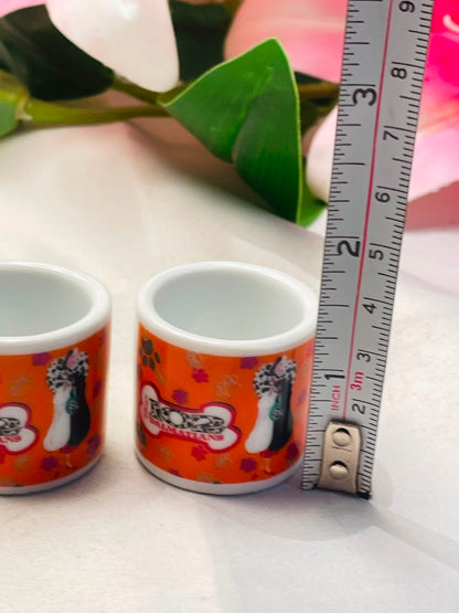 Pair of Disney 101 Dalmatians Mini Ceramic Cups Approx. 5 cm