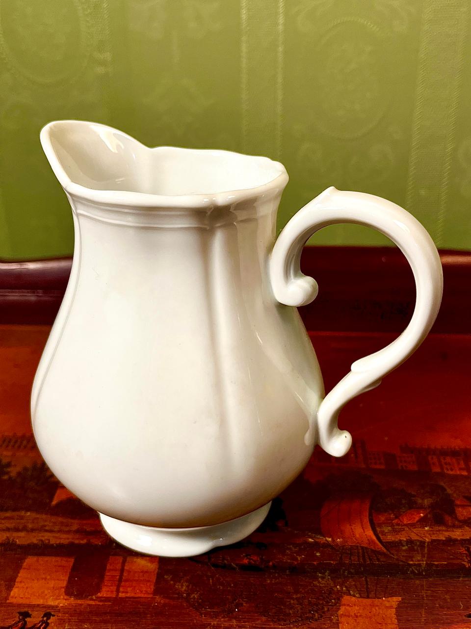 Vintage White Ceramic Creamer Jug | 5 Inch Milk Pitcher