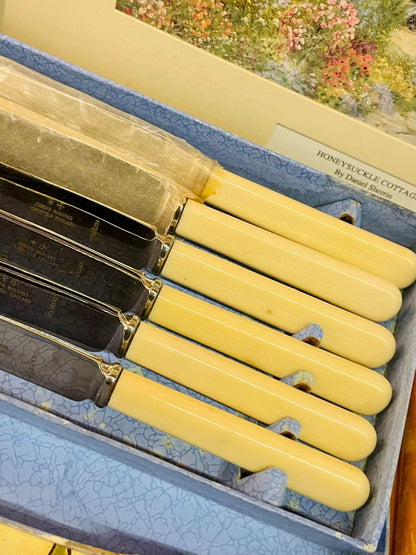 Vintage Joseph Rodgers & Sons Sheffield – Set of 6 Dessert Knives (Boxed)
