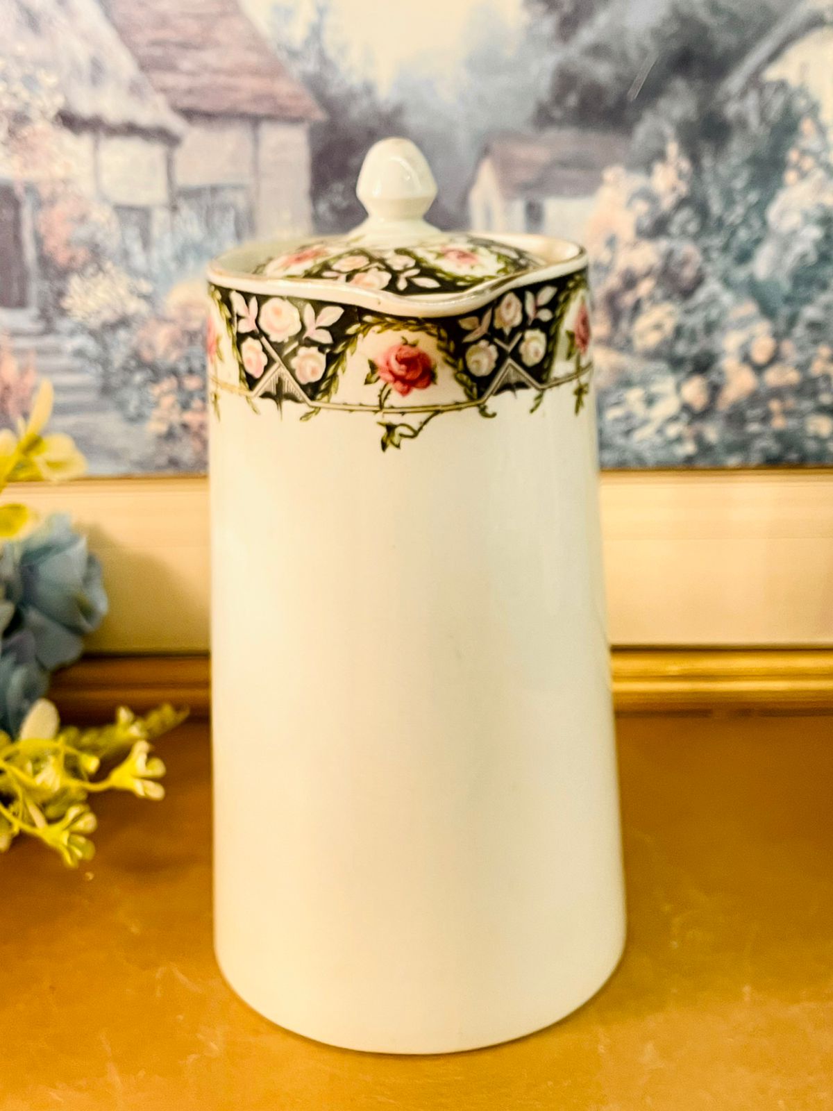 Wedgwood England Vintage Floral Jug Bone China