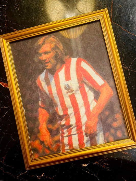 Vintage Football Art Frame – Retro Player Wall Decor Water color Painting