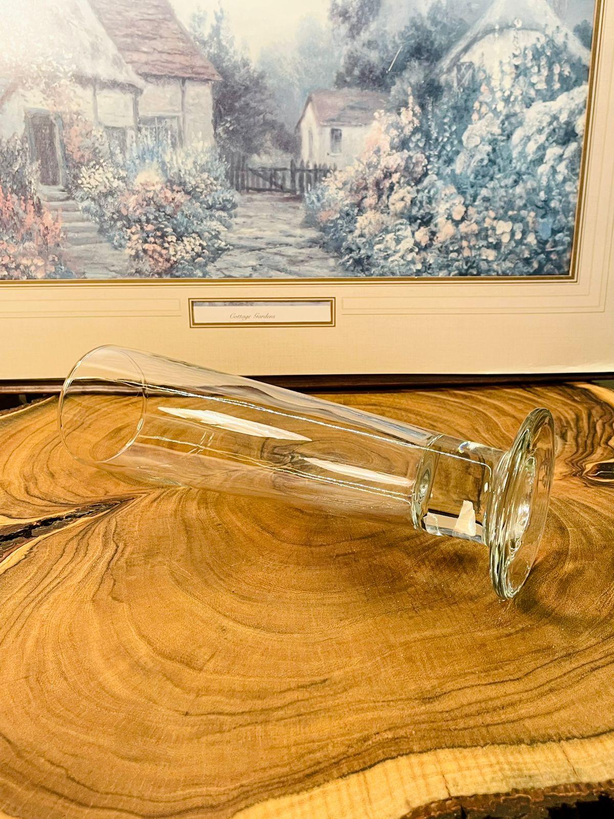 Set of 2 Clear Pilsner Vase | Tall Footed Beer Vases