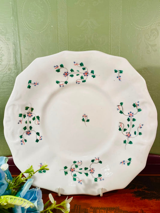 Green Floral Ceramic Serving Platter – 9 Inch