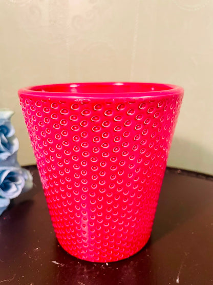 Red Textured Ceramic Plant Pot – 5 Inch