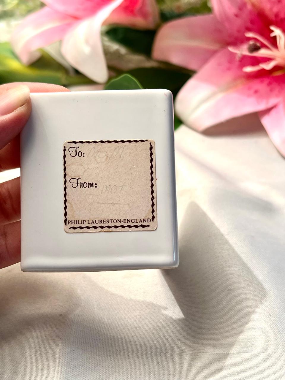 Vintage Philip Laureston England Ceramic “With Love” Rose Plaque Approx. 8 cm