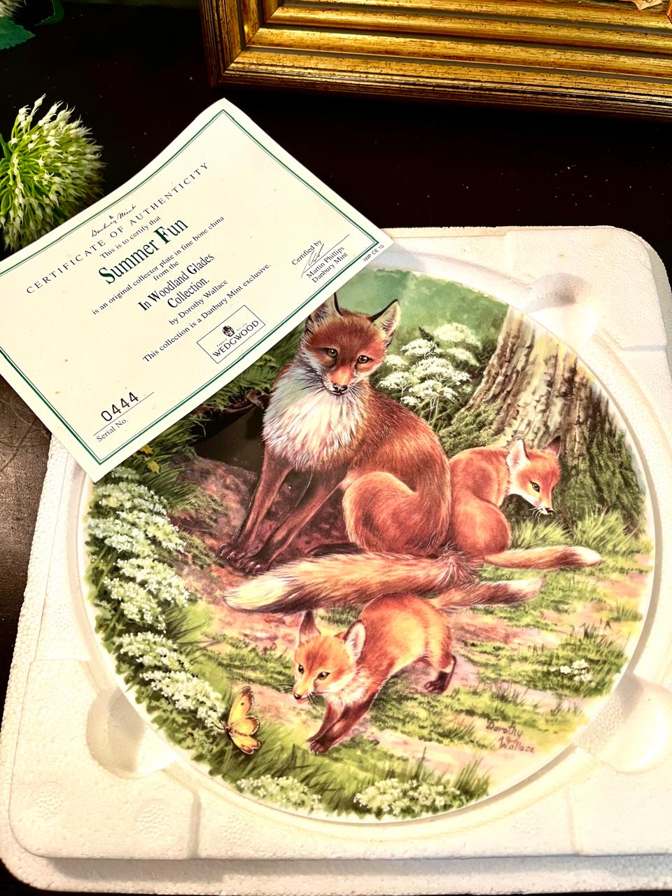 Wedgwood Boxed Decorative Plate Danbury Mint Woodland Glades Fox Plate 20 cm