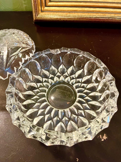 Vintage Cut Glass Covered Candy Dish – 5 Inch