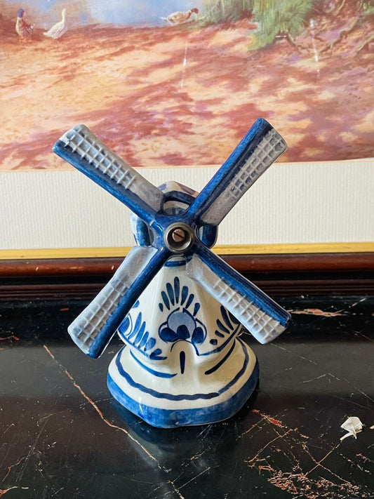 Dutch pottery, Delfts Holland, vintage windmill decor, blue and white ceramic, Holland souvenirs, European collectibles, Delftware, vintage home decor, hand-painted pottery, rare thrift finds, vintage collection Holland