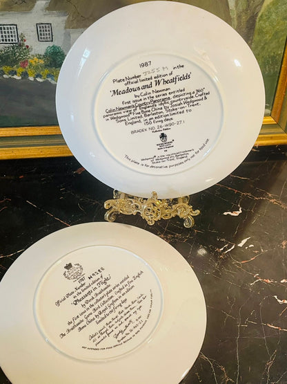 Set of 2 Wedgwood & Royal Grafton Pheasant Decorative Plates – England (1987)