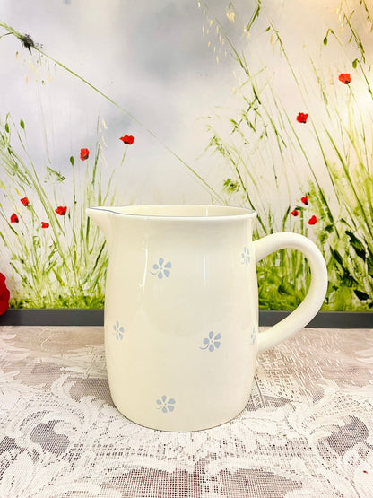 Vintage Cream Ceramic Floral Milk Jug