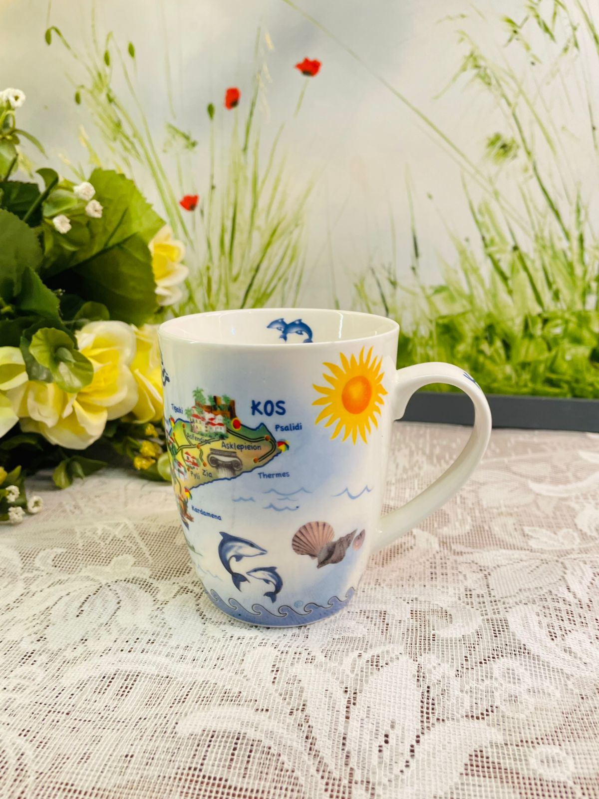 Kos Greece Souvenir Ceramic Mug | Coastal Travel Cup