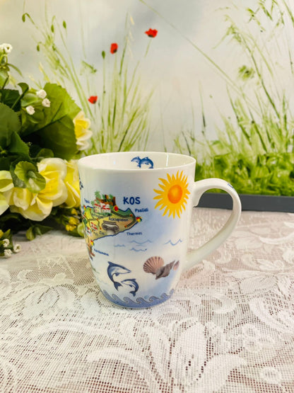 Kos Greece Souvenir Ceramic Mug | Coastal Travel Cup