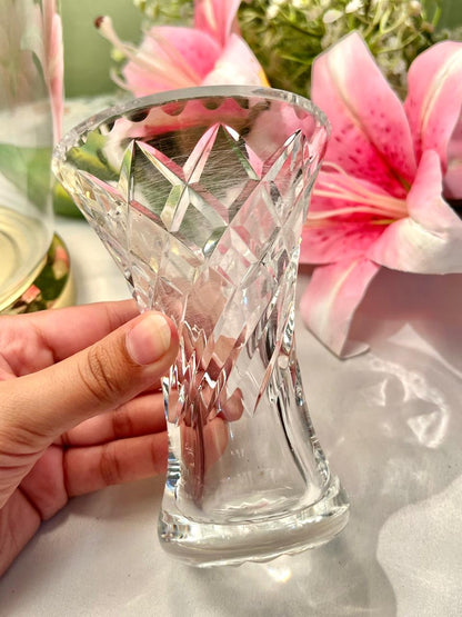 Clear Cut Crystal Flared Vase – Approx. 5 Inch