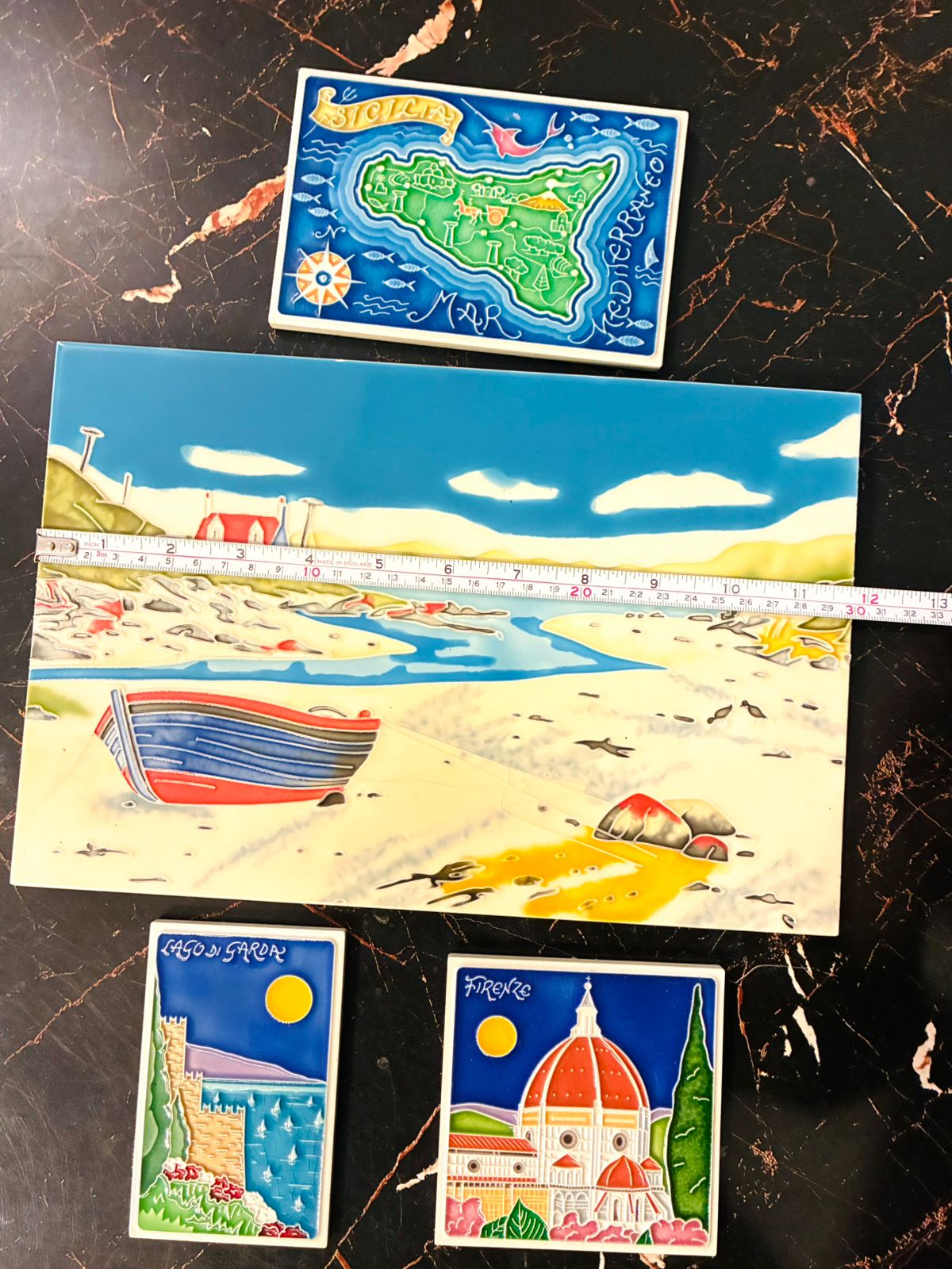 Decorative Ceramic Travel Plaques – Hand-Painted with Scenic Views of Italy
