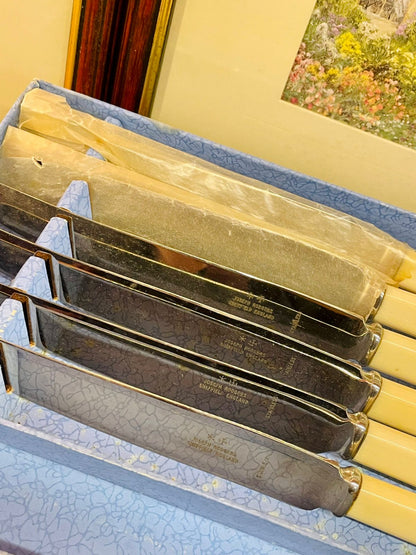 Vintage Joseph Rodgers & Sons Sheffield – Set of 6 Dessert Knives (Boxed)