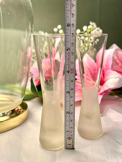 Vintage Frosted Crystal Bud Vases – 3 Pieces, 5.5 Inch