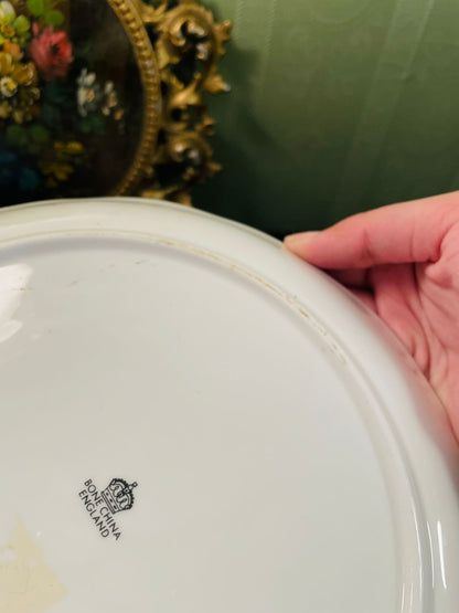 English Bone China Red Rose Decorative Plate 10 Inch
