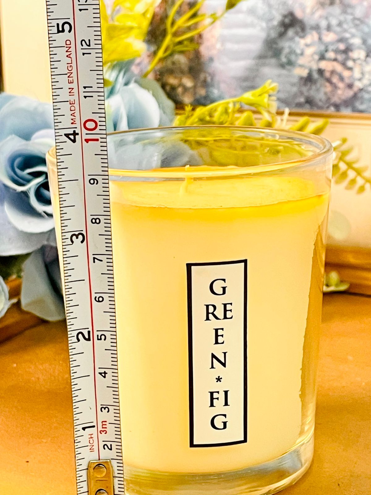Green Fig Scented Glass Candle Home Decor Accent