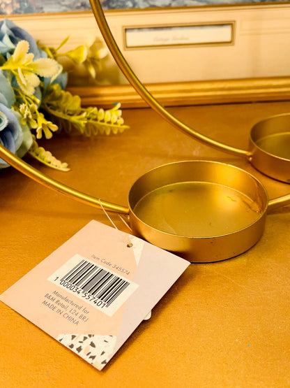 Modern Gold Ring Candle Holder Stand
