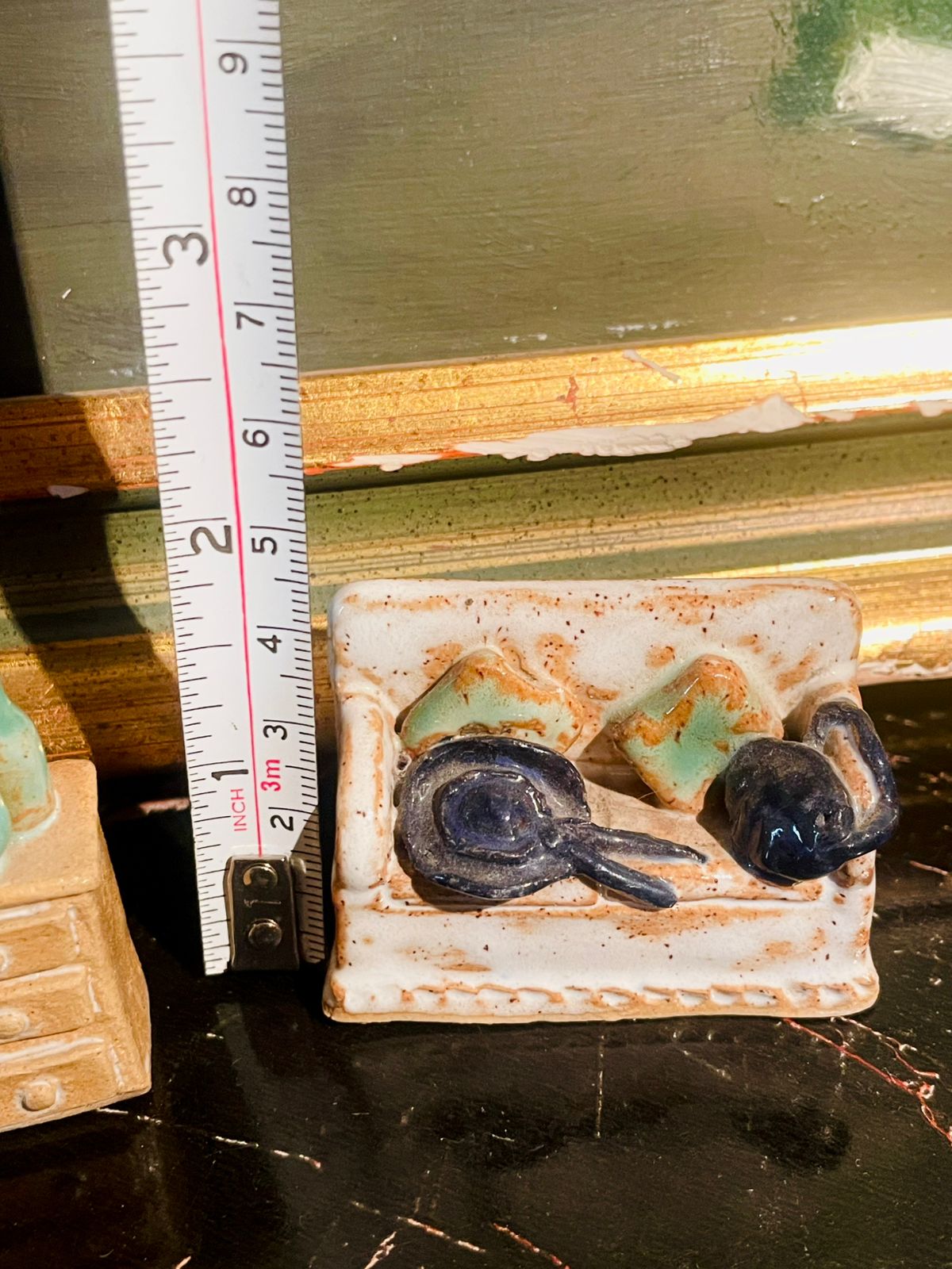 Vintage Miniature Ceramic Furniture Set — Sofa & Dresser Pair