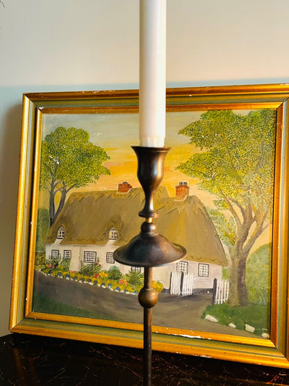 Tall Vintage brass Candlestick – Elegant Slim Candle Holder
