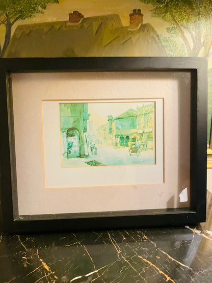Set of 2 Original Watercolour Frames by Tan Choon Ghee | Penang Street Scene (1978)