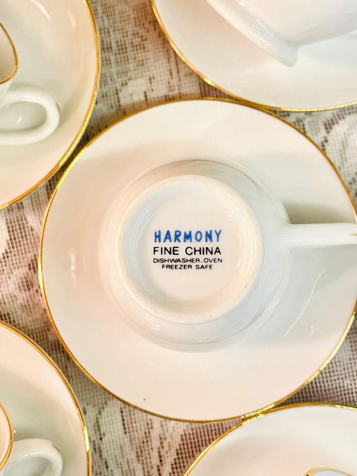 Harmony Fine China Coffee Cup & Saucer Set of 6