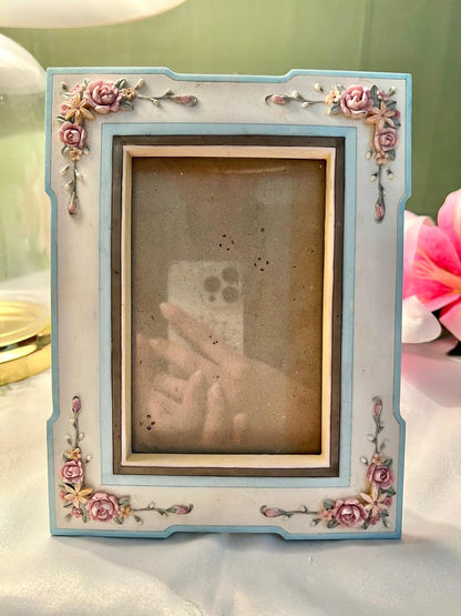 Floral Raised-Detail Photo Frame 8"