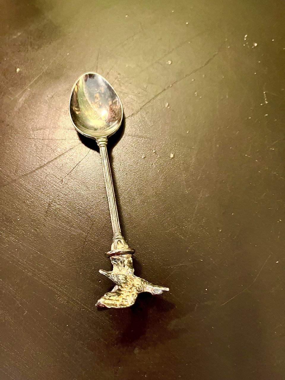 Vintage Bird Finial Souvenir Spoon 12 cm Silver Tone