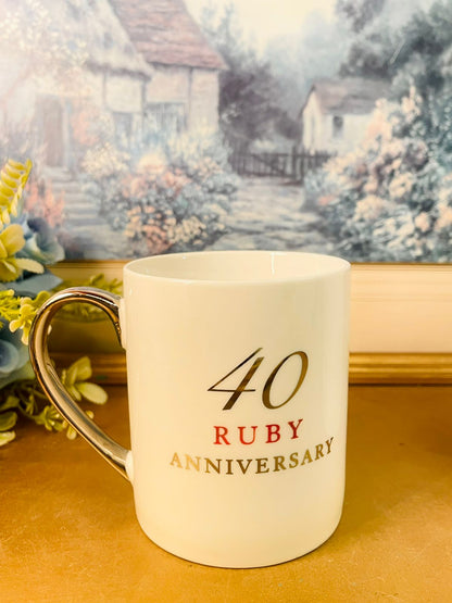 40th Ruby Anniversary Mug Set – Couple Gift Box