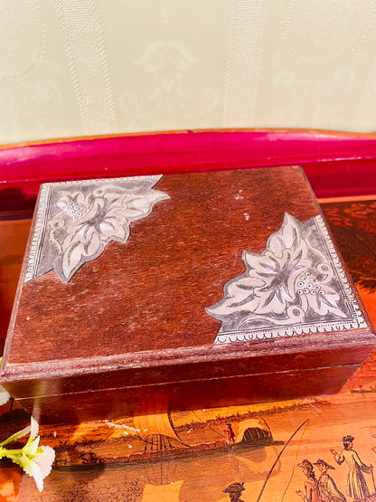 Wooden Jewellery Box with Ring Storage – 7 Inch