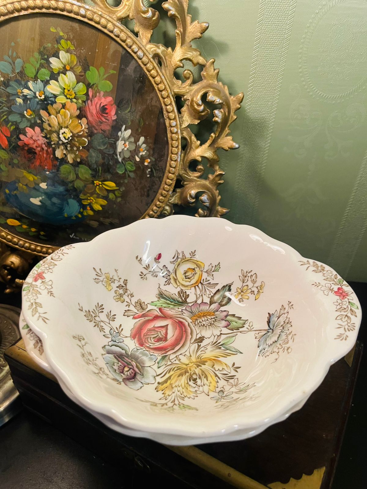 Set of 2 Spode Sheraton Floral Serving Bowl Made in England