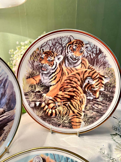 Royal Vale Tigers / Cheetas Wall Plates – 3 Piece Set, 9 Inch
