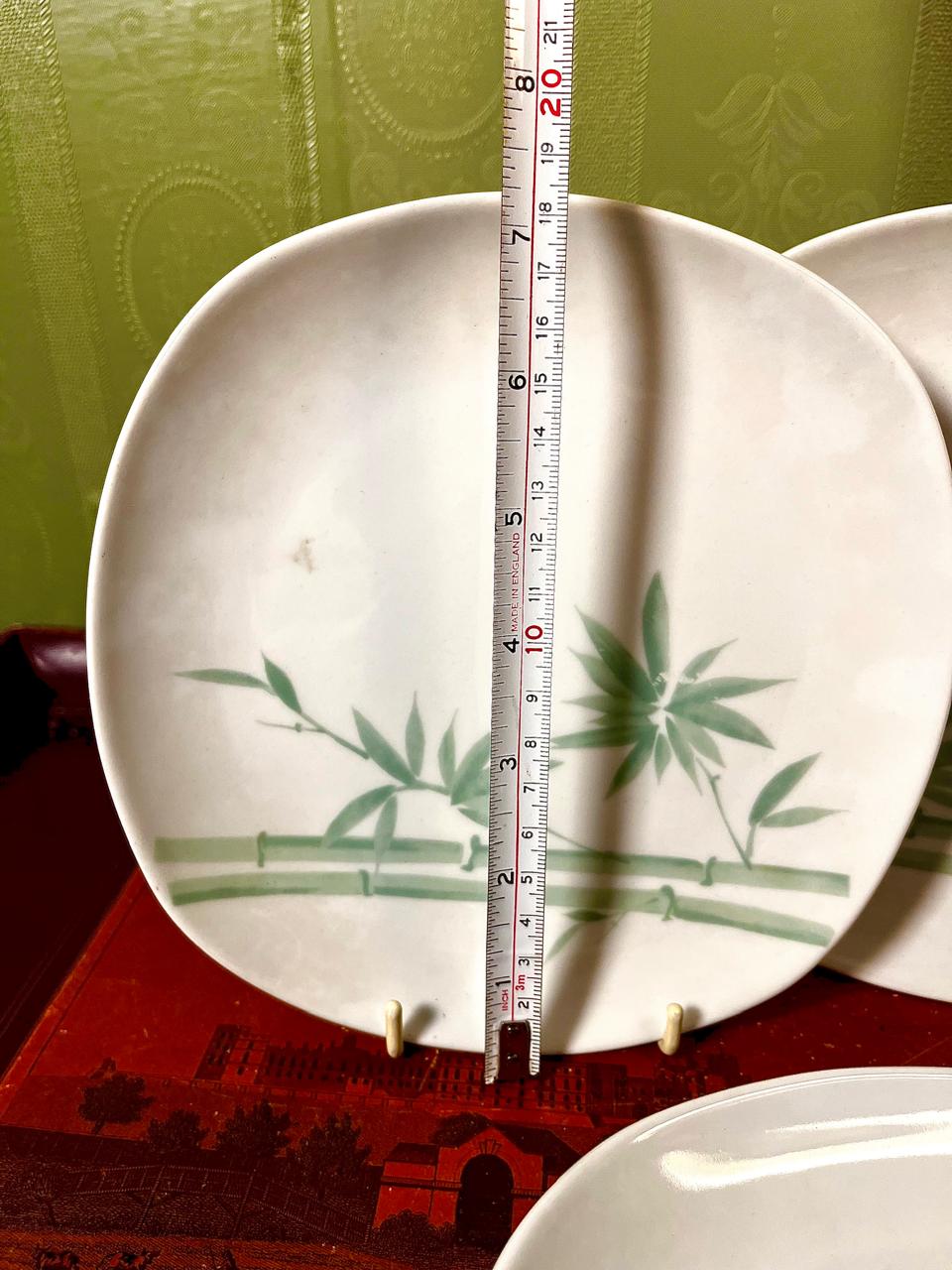 The Home Store Bamboo Square Medium Plates 8 Inch | Set of 4