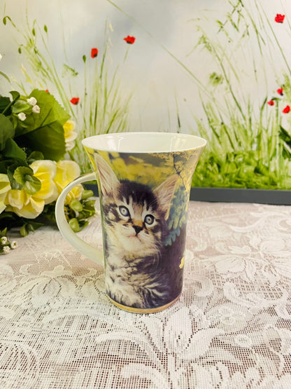 Cute Kitten Fine Bone China Mug – Cat Lover Ceramic Coffee Cup
