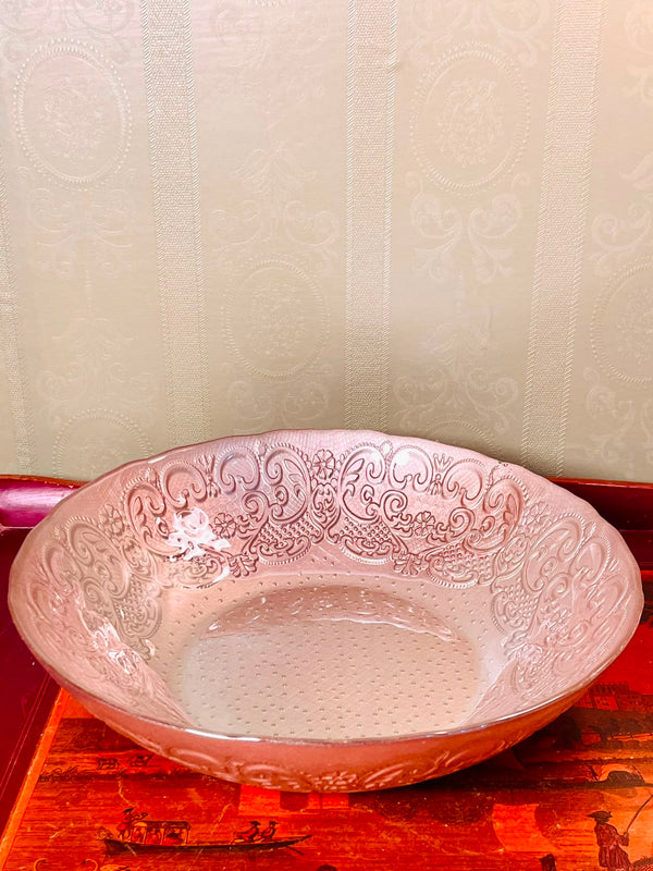 Ornate Clear Crystal Decorative Center Bowl 11"