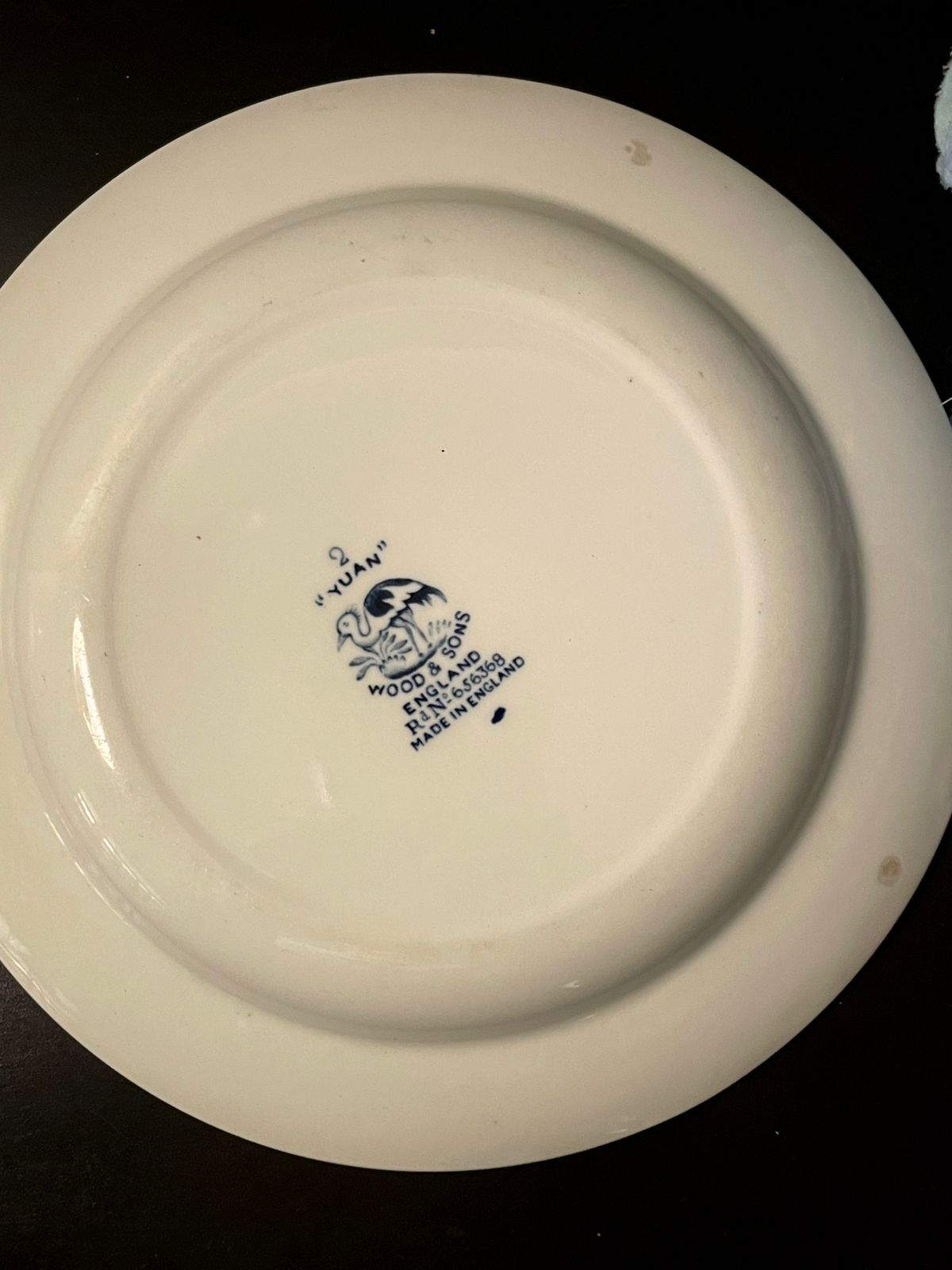Wood & Sons Yuan Blue Bird Decorative Plate 8 Inch