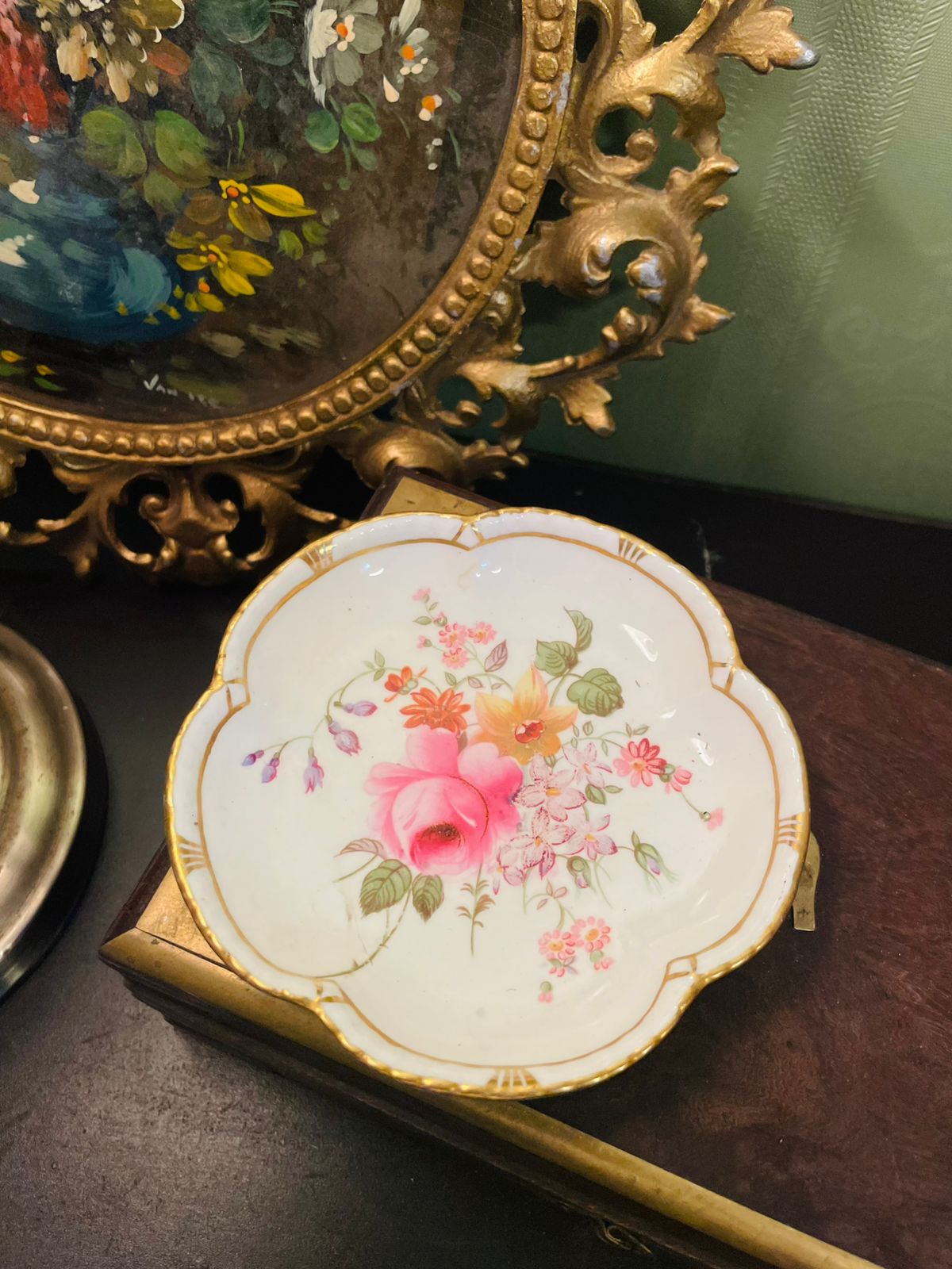 Royal Crown Derby Floral Bone China Trinket Dish 4 Inch