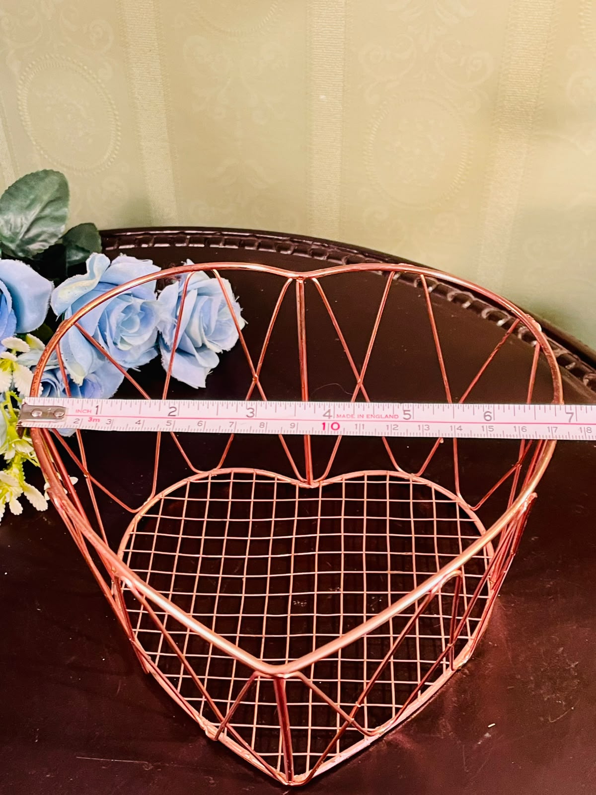 Rose Gold Metal Fruit Basket – Geometric Wire Storage Basket