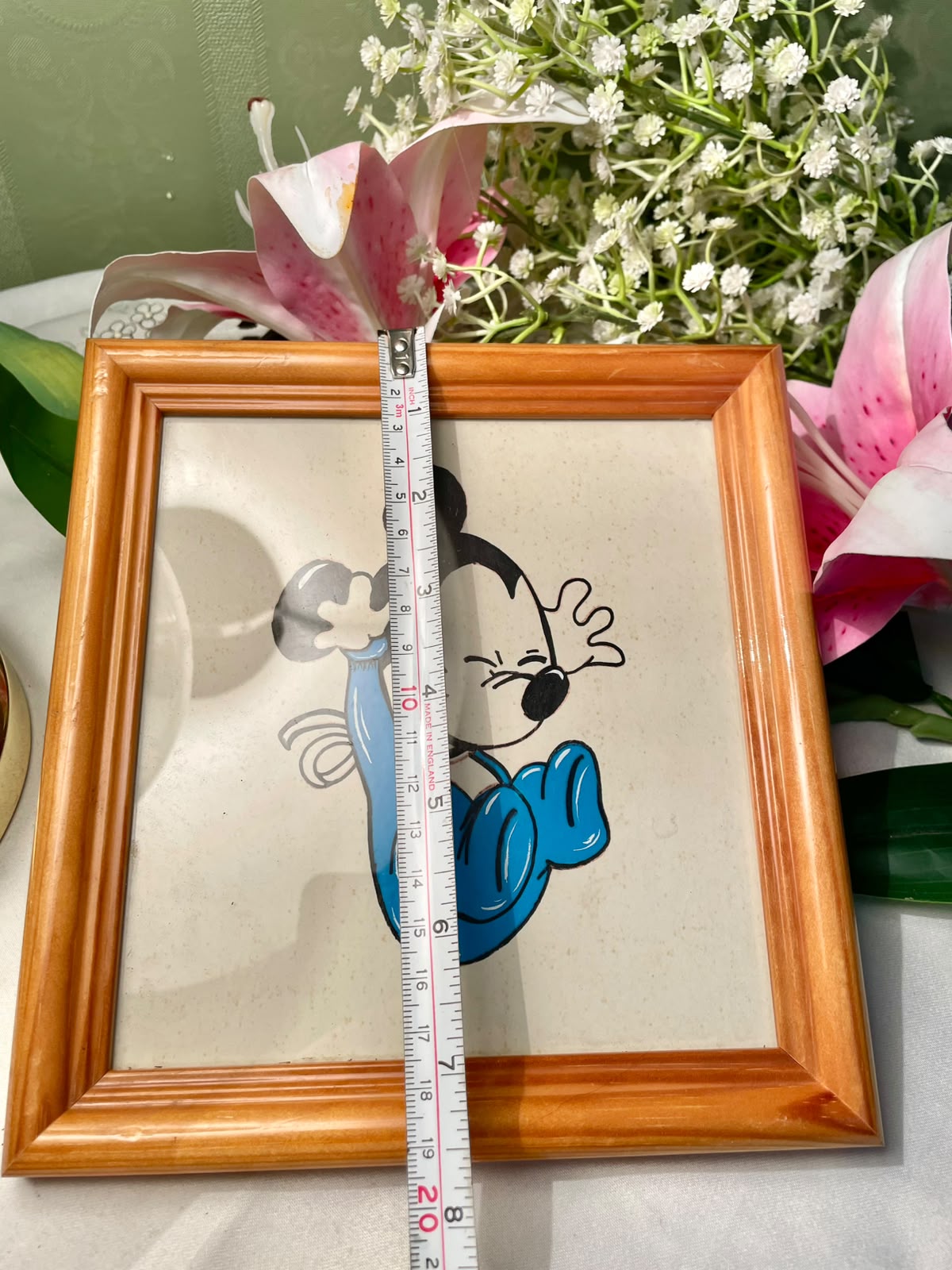 Vintage Disney Babies glass paintings featuring Baby Mickey Mouse and Baby Minnie Mouse Painting Set of 2 – 7 inches