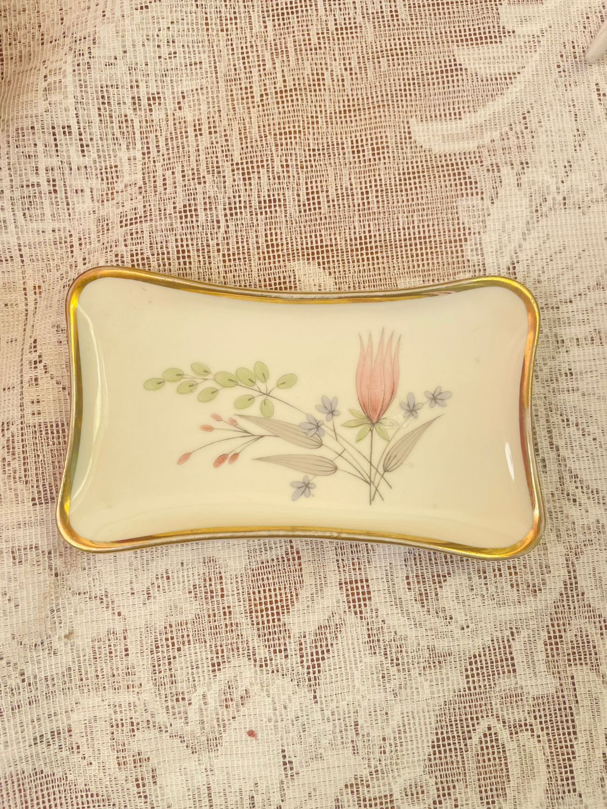 Alka Bavaria Modernist Floral Rectangular Tray 5 inch