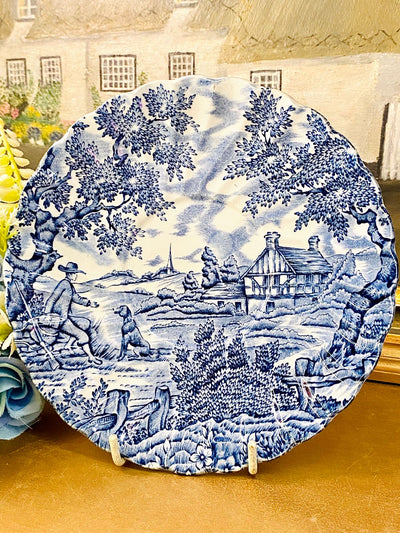 Vintage Blue & White Scenic Decorative Plate 7 in – English Cottage Style