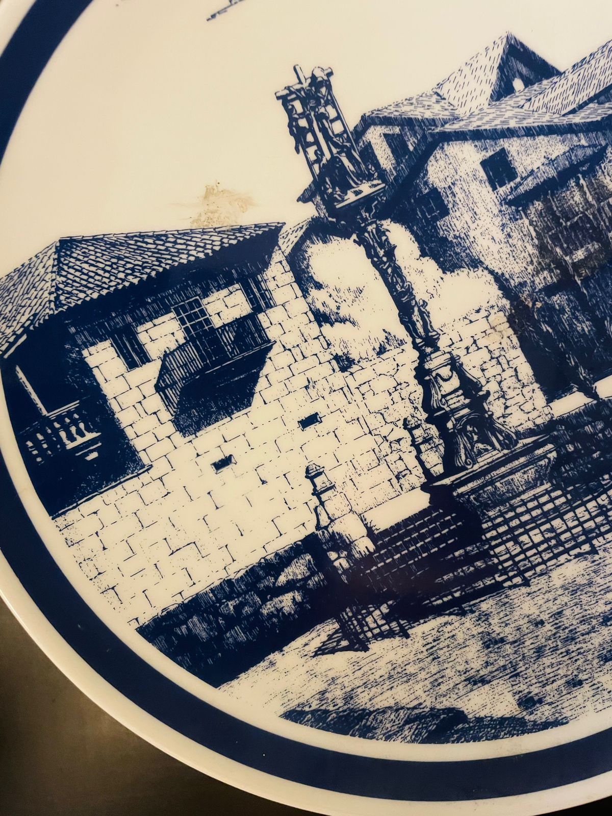 Blue White Crucero de Hío Cangas Decorative Plate 11 Inch