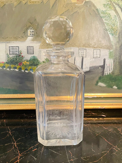 crystal decanter, whiskey decanter, cut glass bottle, vintage barware, faceted glass decanter, crystal home decor, english crystal glass, luxury home bar, whiskey set pakistan, elegant glassware, collectible crystal, sunsetvintage, cottagecoreluxury, englishdecor, victorianbarstyle