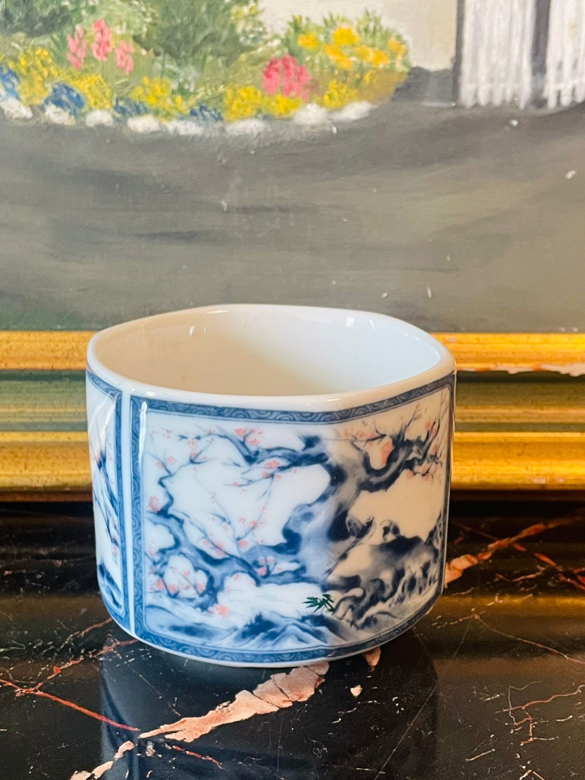 japaneseporcelain, blueandwhiteceramics, cherryblossomart, orientaldecor, asianvintage, japancollectible, handpaintedpottery, brushpot, sunsetvintage, aritaware, zenhome, japaninspireddecor